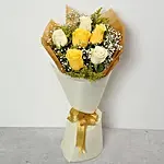 White and Yellow Roses Bouquet KT