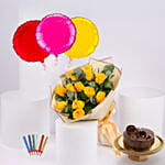 Cake Chocolate Cake Roses Combo Flower and Cake Flowers