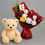 Classic Blooms and Chocolates with Teddy bear