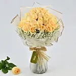 35 Peach Roses Bouquet