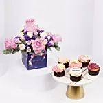 Birthday Roses with Yummy Cupcakes