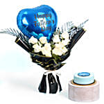 Happy Fathers Day Flower Balloon & Cake