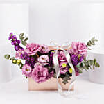 Lavender Rose And Purple Blossom Gift Box