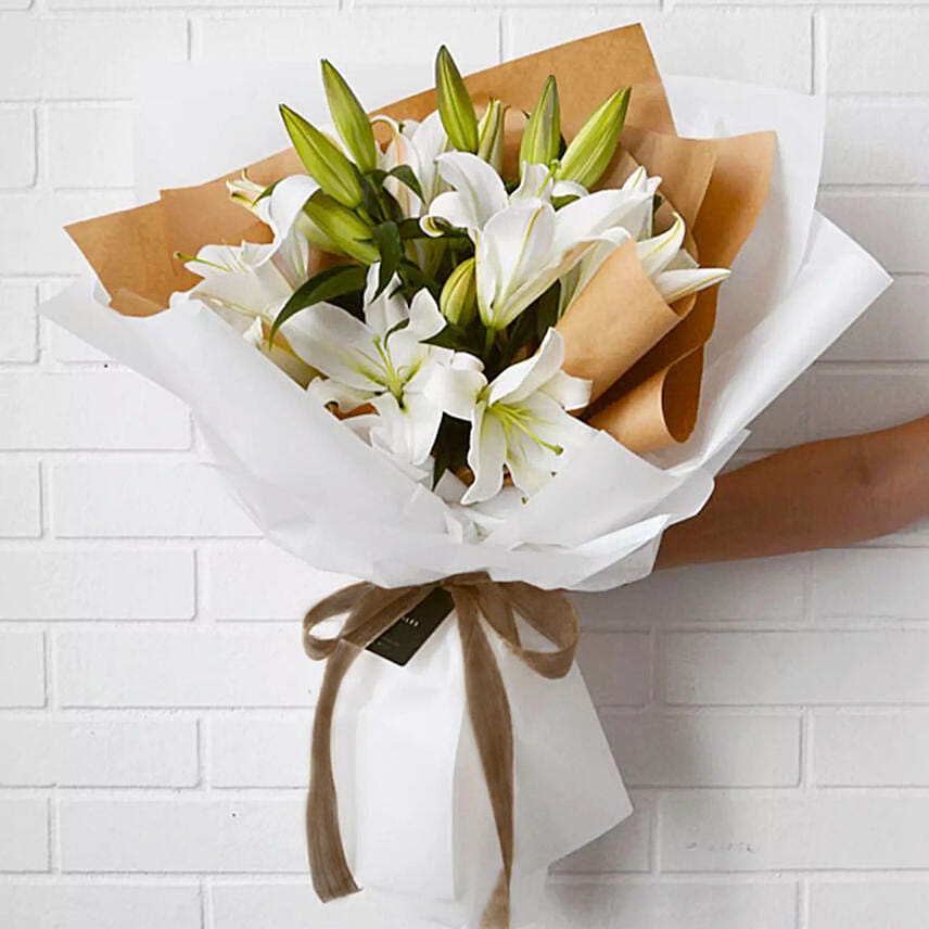 Beautiful Lilies Bouquet: Send Flowers to Bahrain