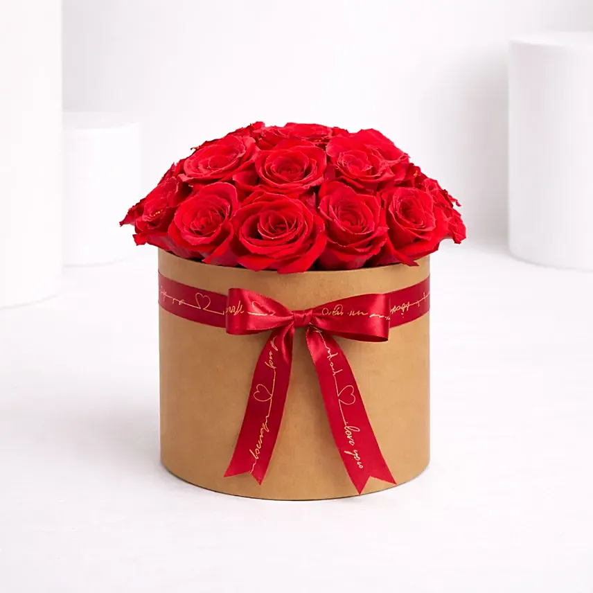 Valentines 15 Red Roses Box: 