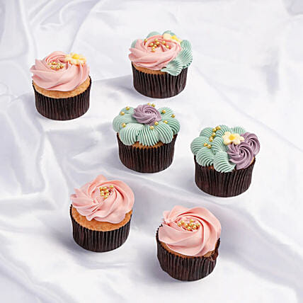 Tasteful Pastel Vanilla Cupcakes: Send Cakes to Bahrain