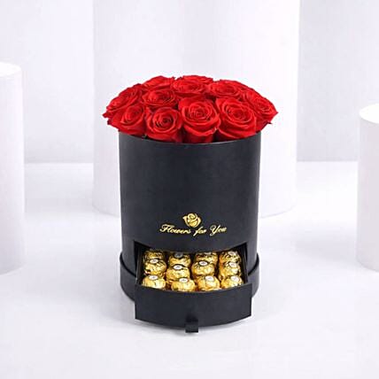 Sweet Surprise 20 Red Roses with Ferrero Rocher: Send Flowers to Bahrain