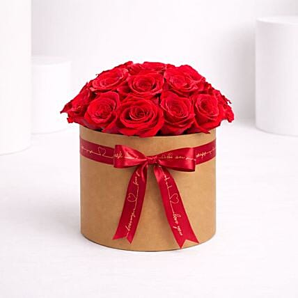 Valentines 15 Red Roses Box: 