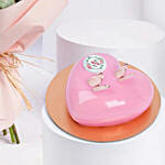 Blushing Pink Bouquet With Cake