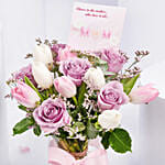 مزهرية ورد تدرجات الوردي