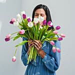 باقة التوليب بألوان السماء الساحرة