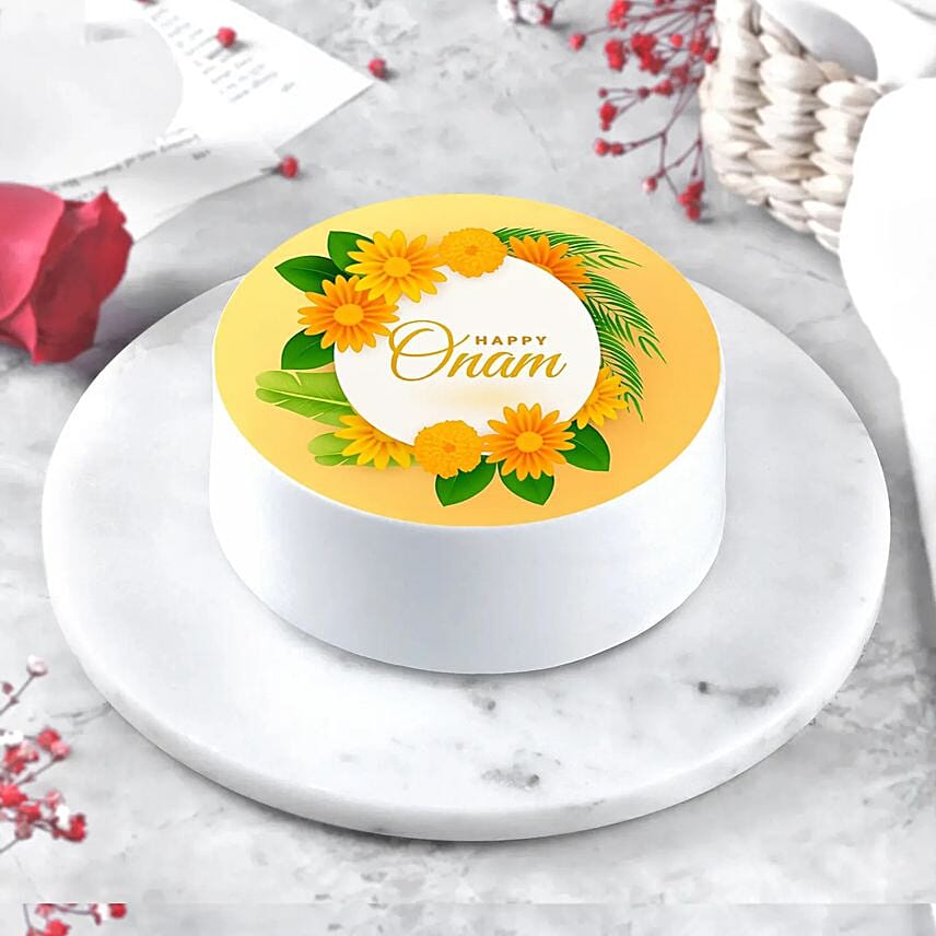 Happy Onam Chocolate Cake: Send Onam Gifts to India