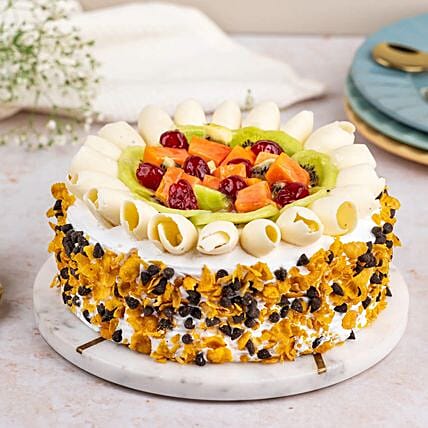 Fruit Overload Cake Half Kg Egglesss: Send Onam Gifts to India