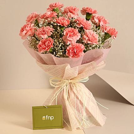 Love For Pastel Carnations Bouquet: Send Flowers To India