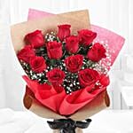 11 Romantic Red Roses Bouquet