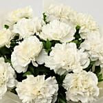 12 White Carnations Bouquet Medium