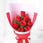 8 Red Roses with Choco Cream Cake Combo