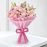 Admirable Pink Asiatic Lilies Bunch