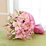 Admirable Pink Asiatic Lilies Bunch