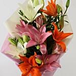 Attractive Mixed Asiatic Lilies Bunch
