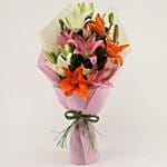 Attractive Mixed Asiatic Lilies Bunch