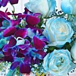 Bedazzled Orchids N Roses Vase Arrangement