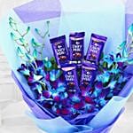 Bloomy Orchids and Choco Cake Combo