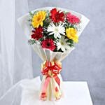 Colourful Gerberas N Butterscotch Cake Combo