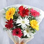 Colourful Gerberas N Butterscotch Cake Combo