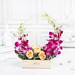 Delicate Beauty Orchids N Roses Arrangement