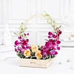 Delicate Beauty Orchids N Roses Arrangement