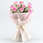 Dreamy Pink Roses Bouquet Chocolate Cake