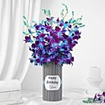 Elegant Orchid Charm Birthday Vase