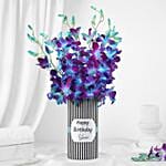 Elegant Orchid Charm Birthday Vase