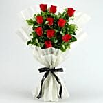 Elegant Vibe Red Roses Bouquet Pineapple Cake