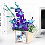 Ethereal Beauty Orchids In Personalised Table Organiser