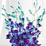 Fathers Day Blue Orchid N Asparagus Vase Arrangement