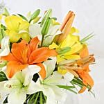 Fragrant Mix Of Lilies In Fishbowl Vase