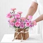 Hues of Nature Carnations N Roses Basket