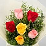 Mixed Love 6 Roses Bunch