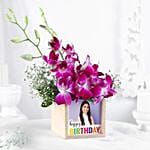 Personalised Birthday Orchids Wishes In Table Organiser