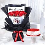 Personalized Photo Bouquet with Cake