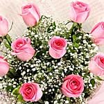 Pink Roses Bouquet N Black Forest Cake