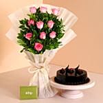 Pretty In Pastel Roses Bouquet Truffle Cake