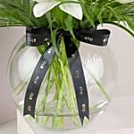 Pure 10 White Asiatic Lilies In Fishbowl Vase