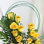 Yellow Roses Basket Arrangement
