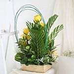 Yellow Roses Basket Arrangement