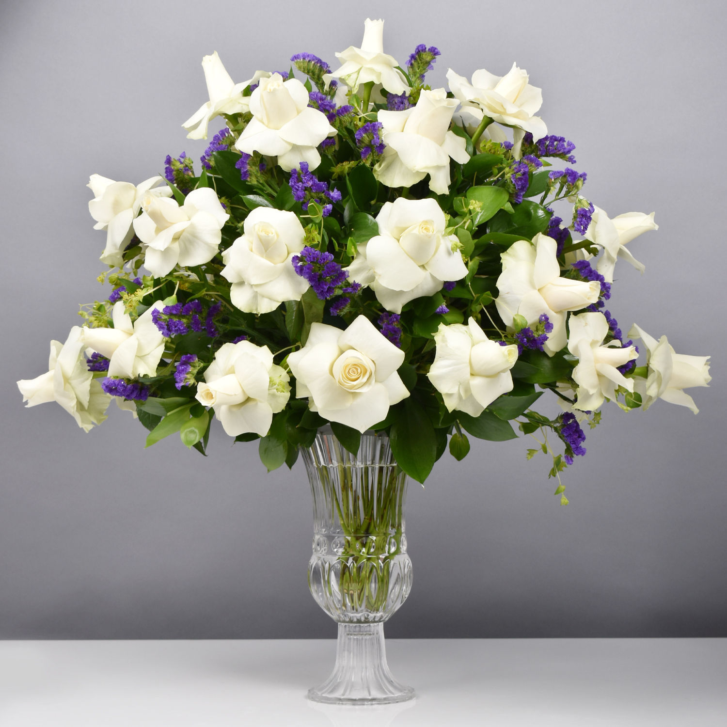 Online Beauty of White and Blue Flowers Vase Gift Delivery in Jordan ...
