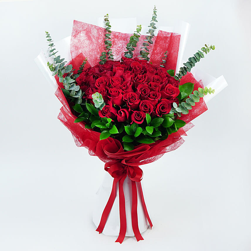 50 Red Roses Beauty: Send Gifts to Kuwait for Boyfriend