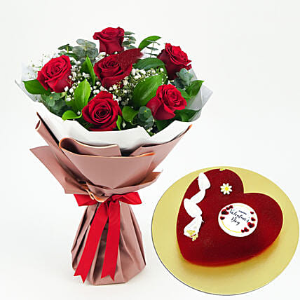 Cake With Roses Bouquet: kuwait/gifts/for-husband